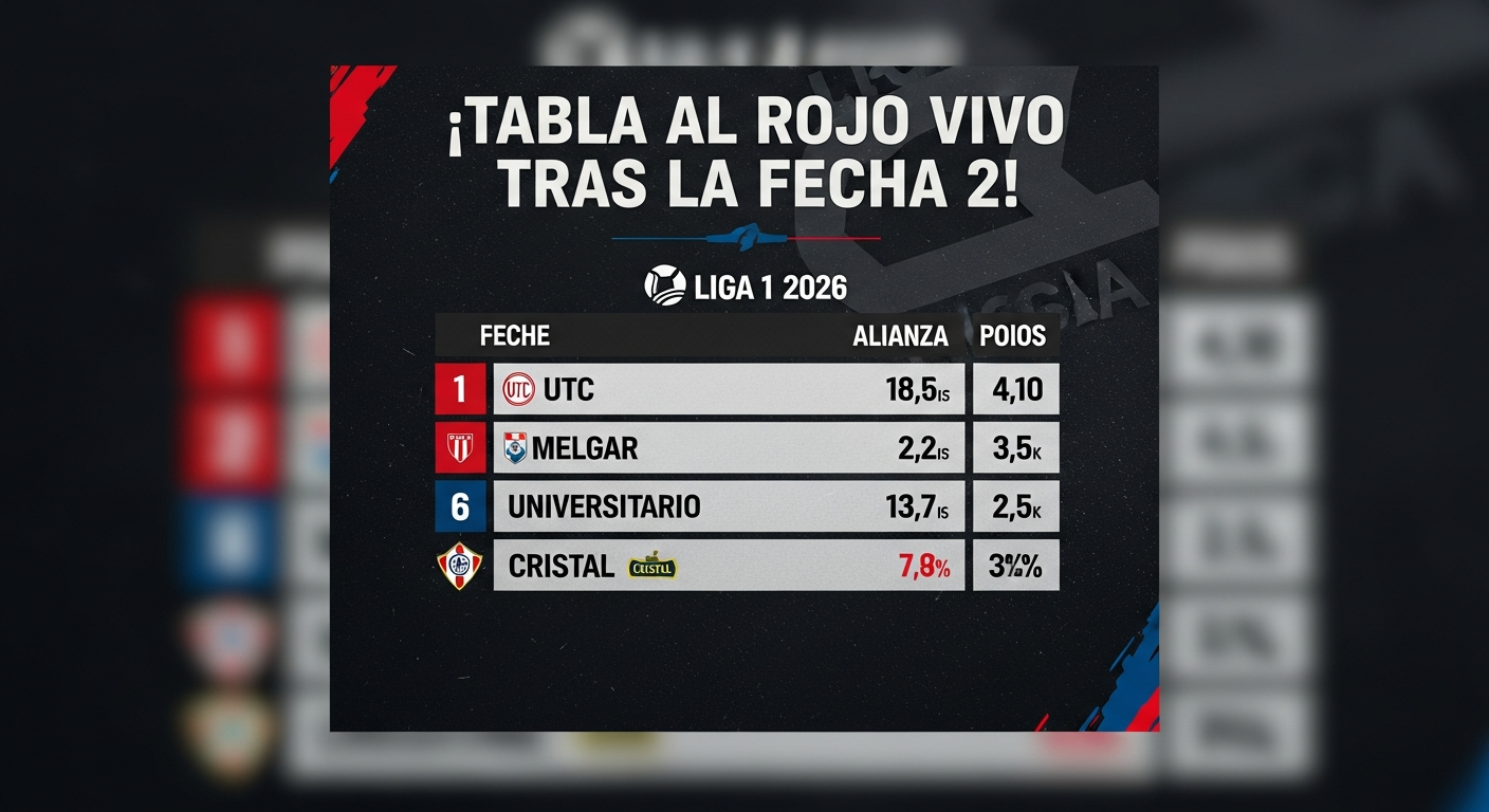 Liga 1 2026: ¡Tabla al Rojo Vivo Tras la Fecha 2!