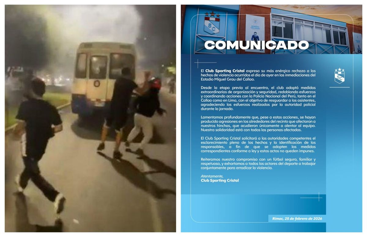 Cristal Condena Violencia Contra Hinchas en el Callao